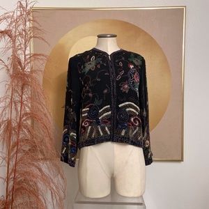 STELLA MCCARTNEY H&M Beaded Black Silk Jacket – Size S